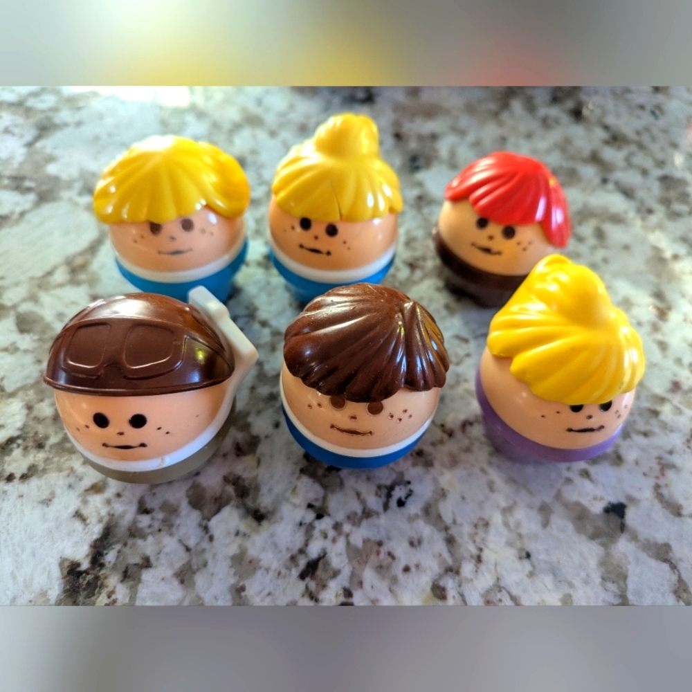 Little Tikes Toddle Tots Set of 6 Vintage Doll Toys 80s‎ 90s Red Blonde Brunette